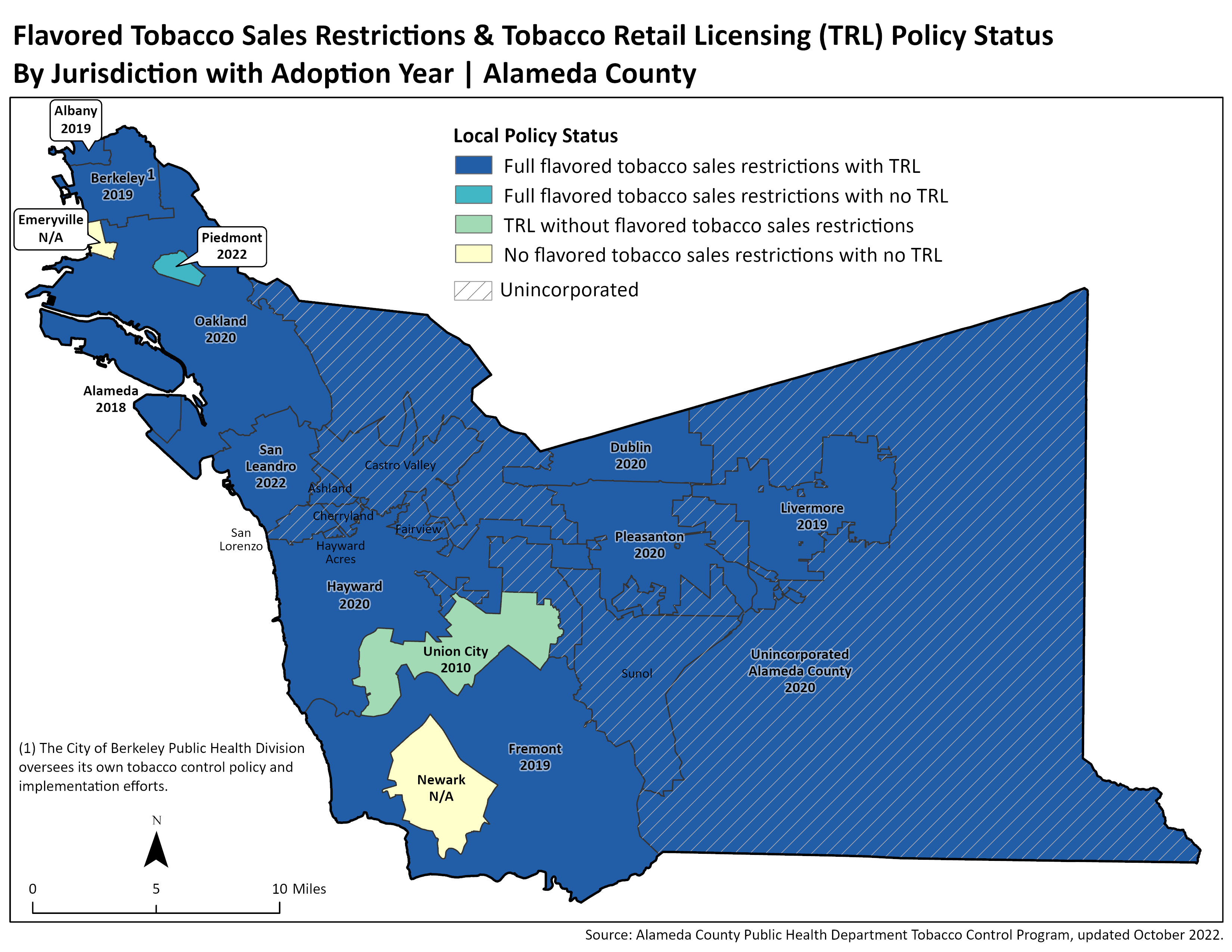 Tobacco Retail Licensing Map of Alameda County